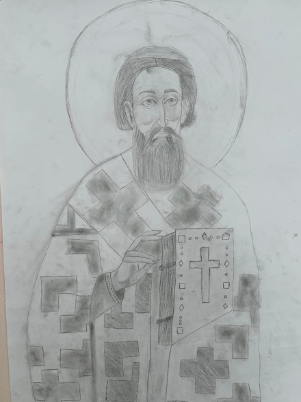 Цртеж Светог Саве